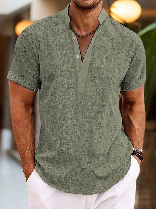 Herren Chinesischer Kragen Sommer Hemd | Lässig-Men Shirt-Kremer Mode