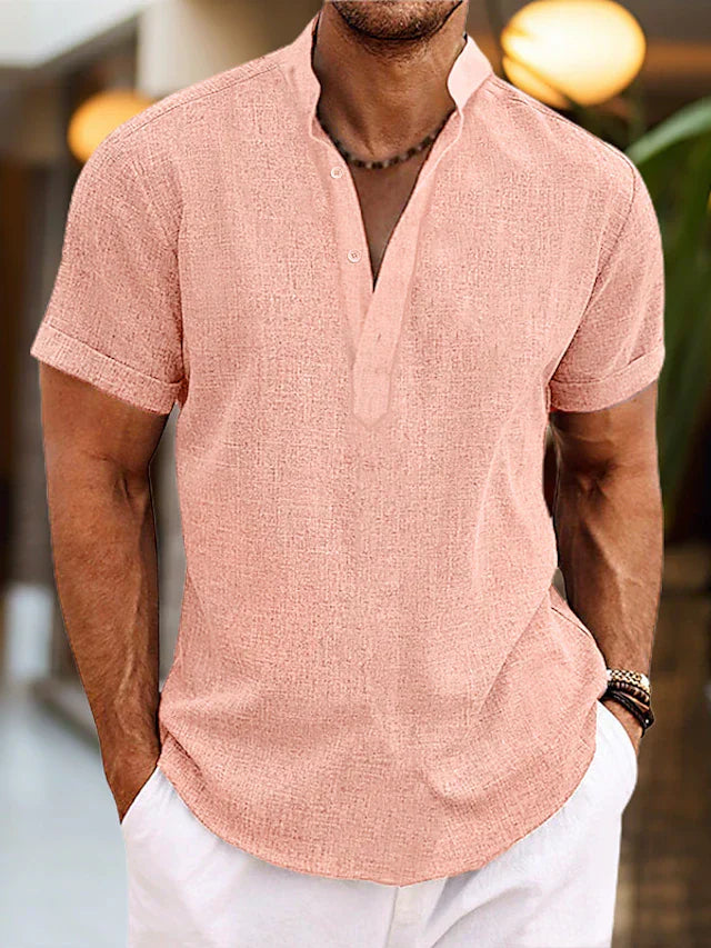 Herren Chinesischer Kragen Sommer Hemd | Lässig-Men Shirt-Kremer Mode