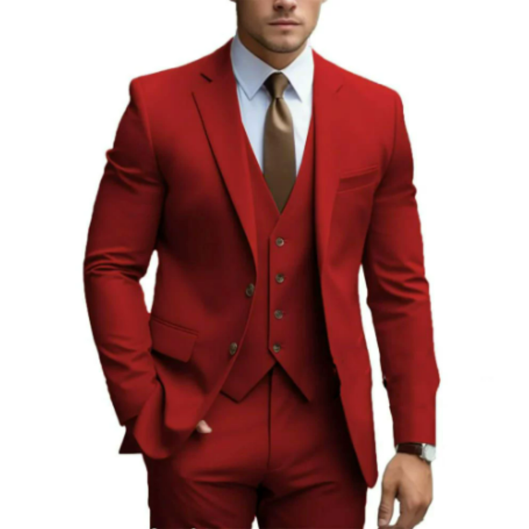 Herren Dreiteilig Hochzeitsgastanzug Set | Moderne-Men Set-Kremer Mode