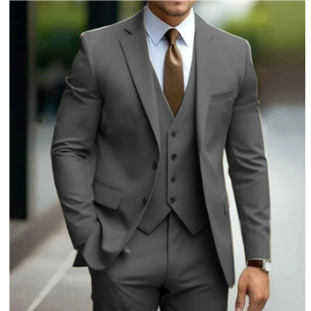 Herren Dreiteilig Hochzeitsgastanzug Set | Moderne-Men Set-Kremer Mode