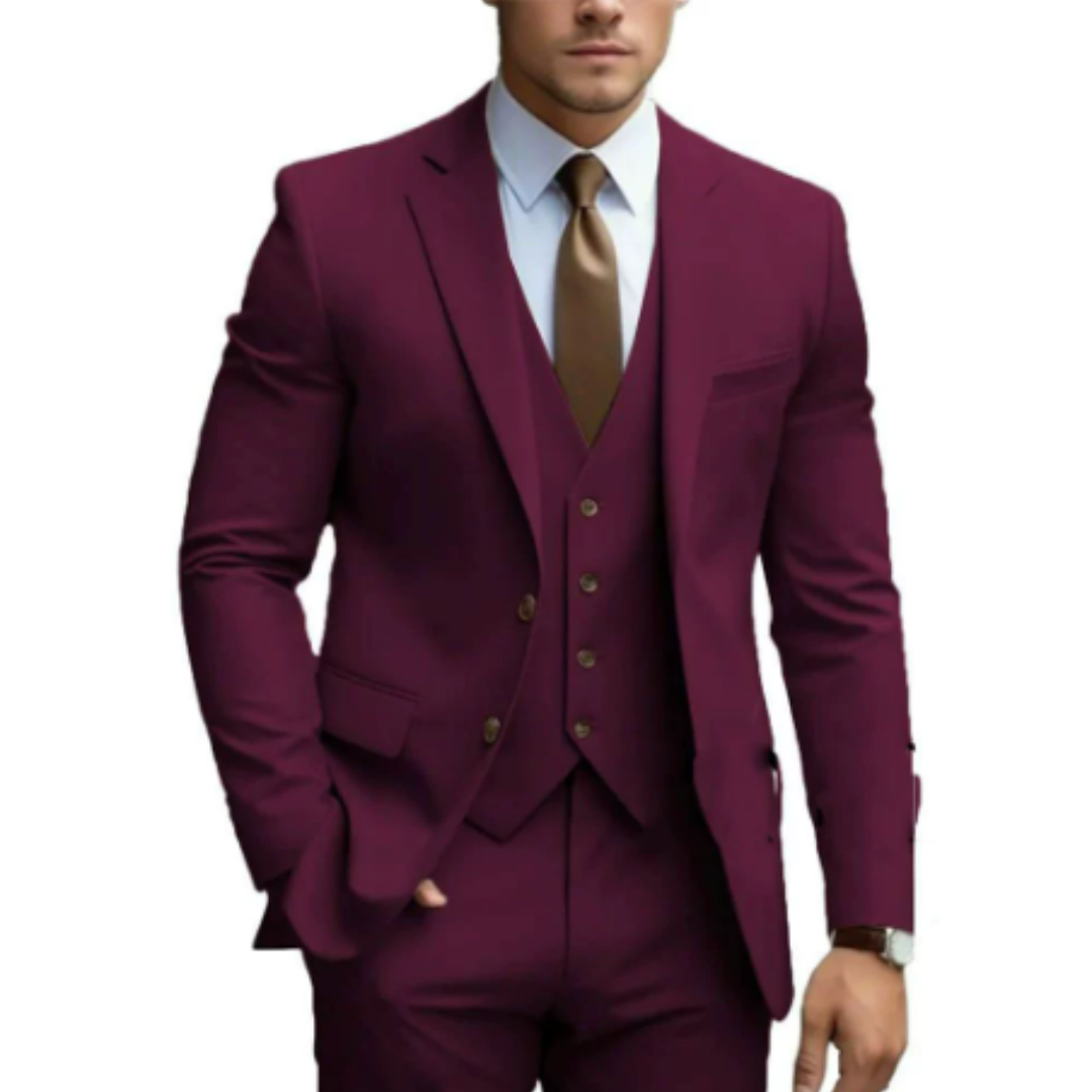 Herren Dreiteilig Hochzeitsgastanzug Set | Moderne-Men Set-Kremer Mode