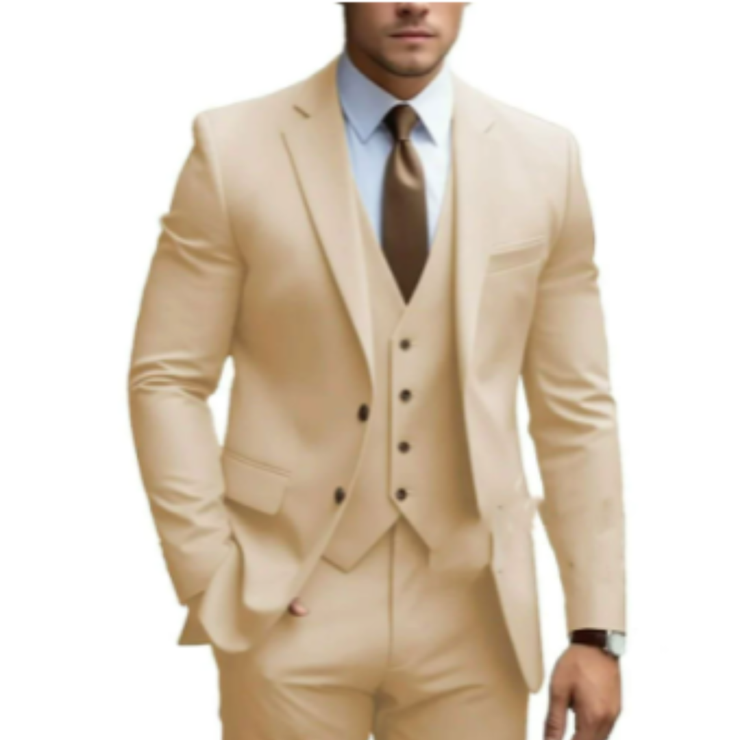 Herren Dreiteilig Hochzeitsgastanzug Set | Moderne-Men Set-Kremer Mode