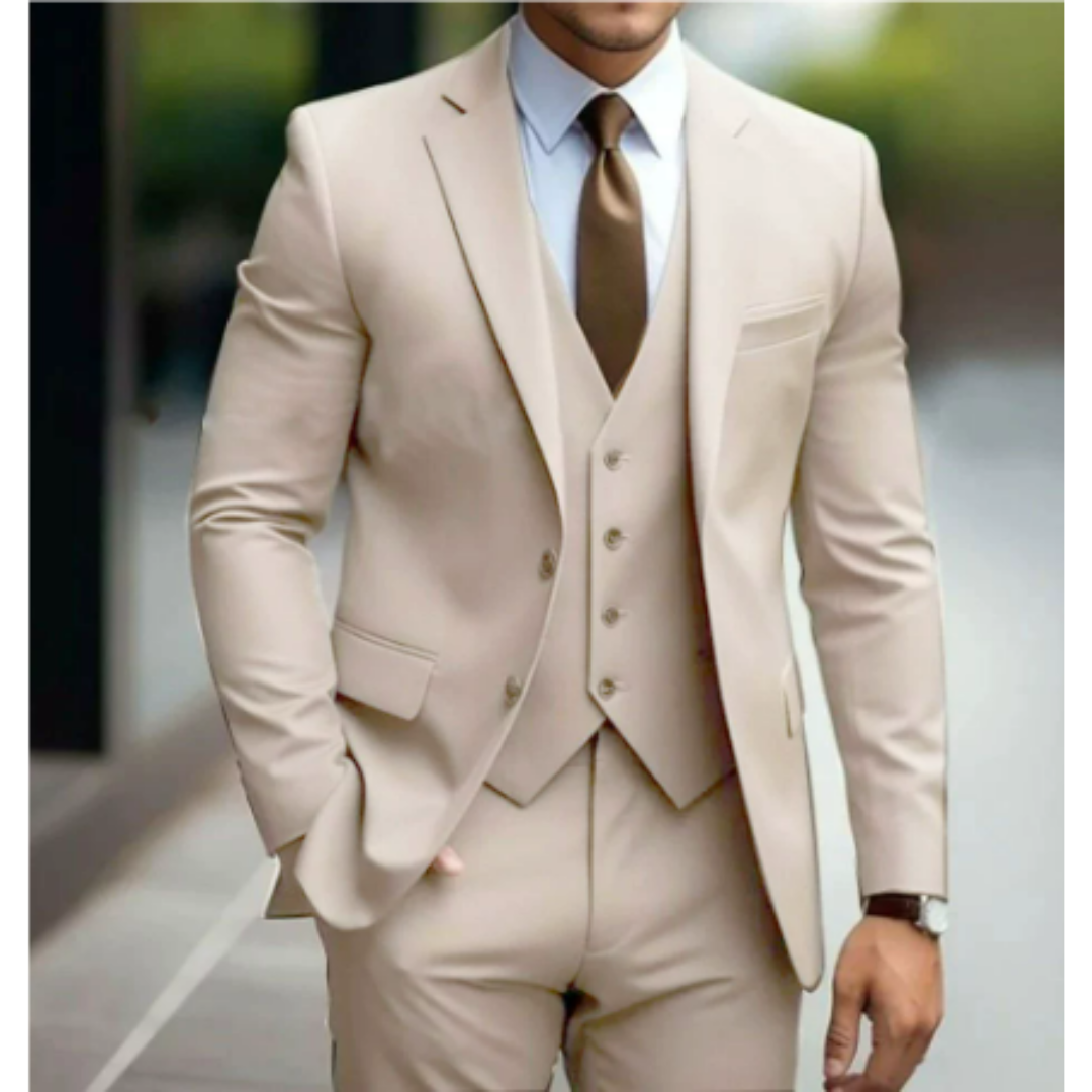 Herren Dreiteilig Hochzeitsgastanzug Set | Moderne-Men Set-Kremer Mode