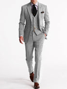 Herren Formaler Dreiteiliger Hochzeitsgast-Anzug Set | Klassisch-Men Set-Kremer Mode