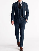 Herren Formaler Dreiteiliger Hochzeitsgast-Anzug Set | Klassisch-Men Set-Kremer Mode