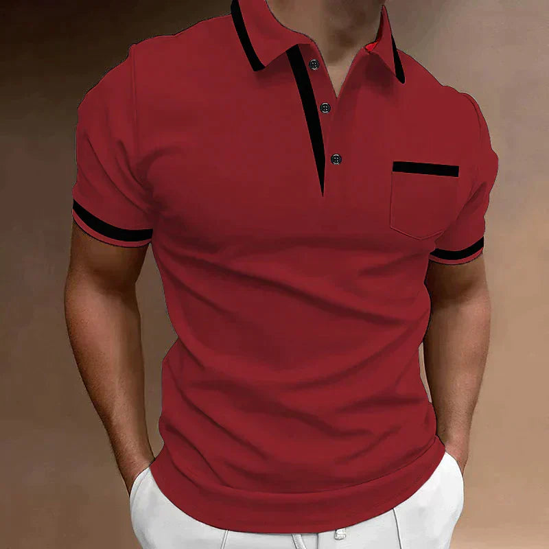 Herren Klassisch Brusttasche Polohemd | Kurzarm-Men Polo-Kremer Mode