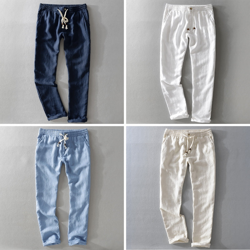 Herren Klassisch Elastischer Bund Hose | Gerader Schnitt-Men Pants-Kremer Mode