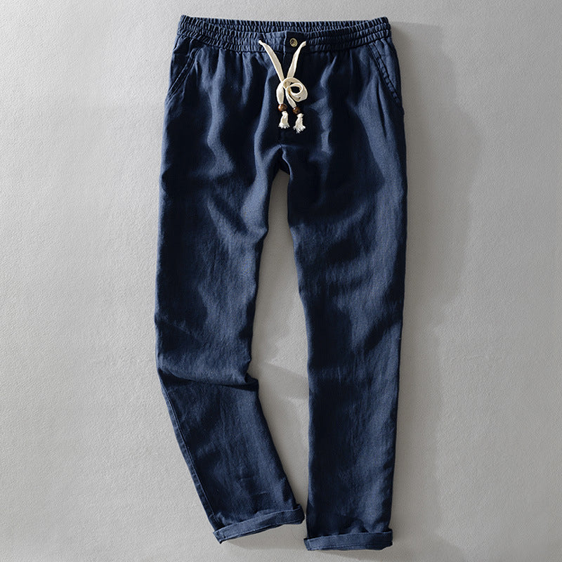Herren Klassisch Elastischer Bund Hose | Gerader Schnitt-Men Pants-Kremer Mode