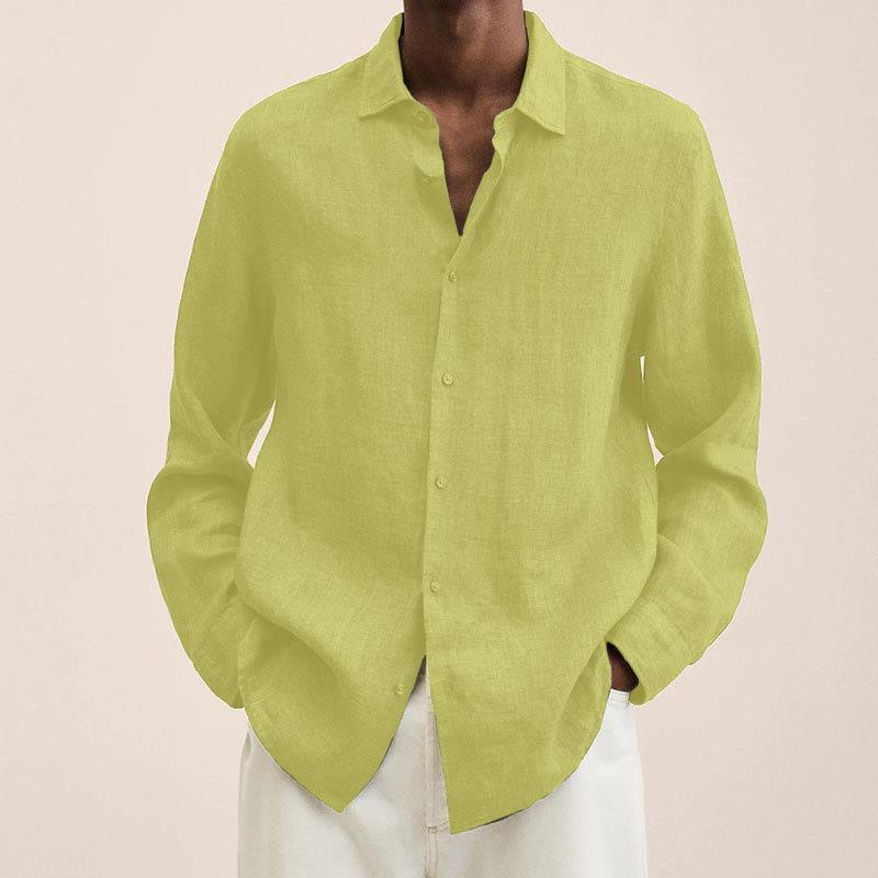Herren Klassisch Langarm Hemd | Button-Down-Men Shirt-Kremer Mode