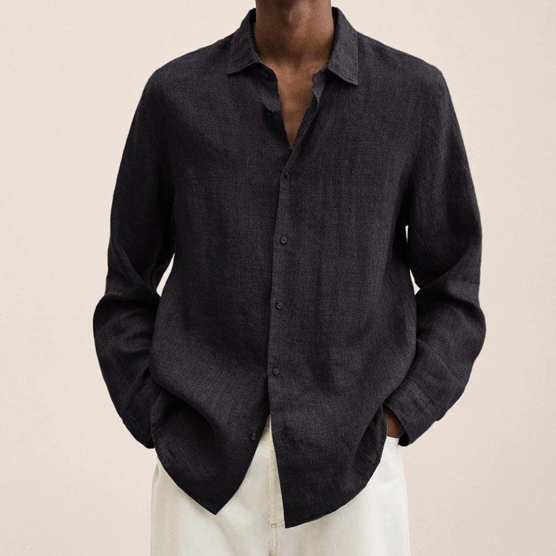 Herren Klassisch Langarm Hemd | Button-Down-Men Shirt-Kremer Mode