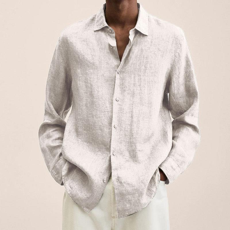 Herren Klassisch Langarm Hemd | Button-Down-Men Shirt-Kremer Mode