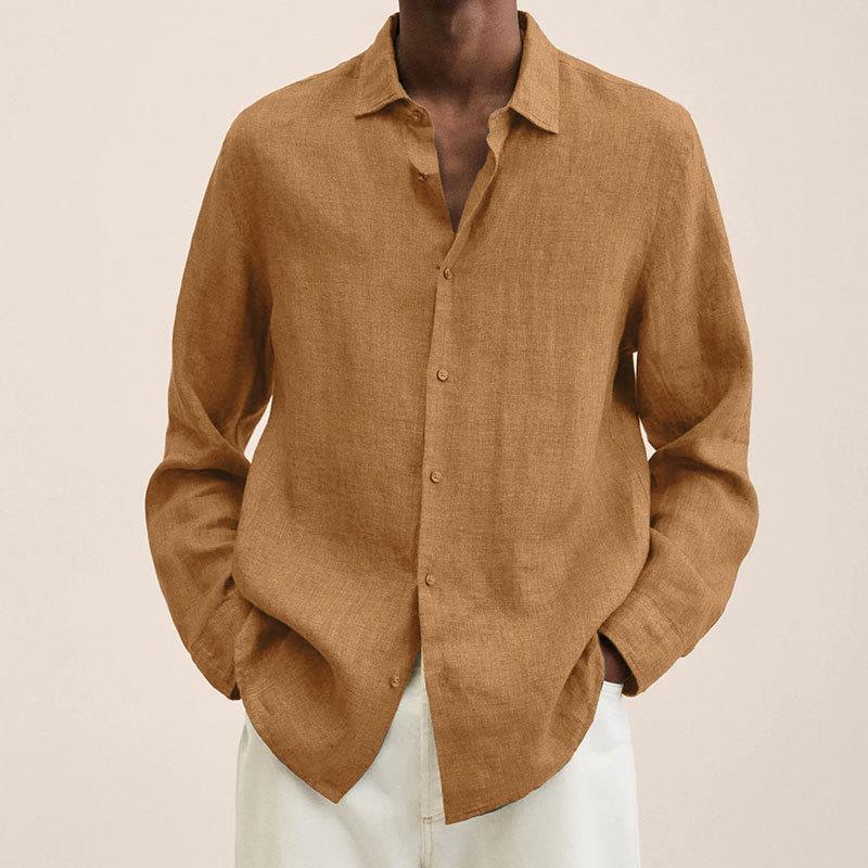 Herren Klassisch Langarm Hemd | Button-Down-Men Shirt-Kremer Mode