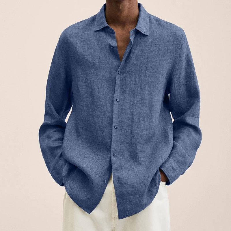 Herren Klassisch Langarm Hemd | Button-Down-Men Shirt-Kremer Mode