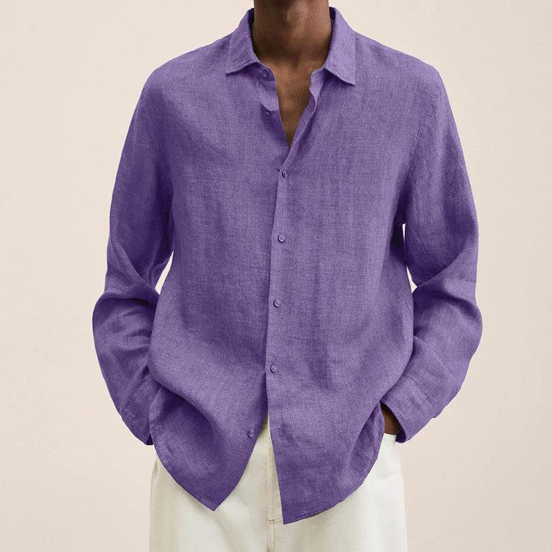 Herren Klassisch Langarm Hemd | Button-Down-Men Shirt-Kremer Mode