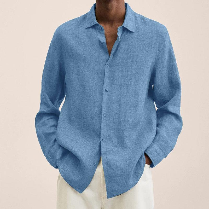 Herren Klassisch Langarm Hemd | Button-Down-Men Shirt-Kremer Mode