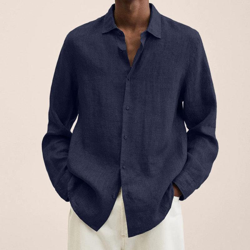 Herren Klassisch Langarm Hemd | Button-Down-Men Shirt-Kremer Mode