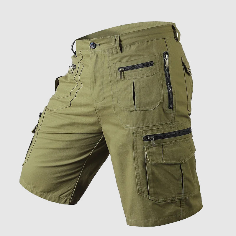Herren Knie Lange Cargo Shorts | Mehreren Taschen-Men Short-Kremer Mode