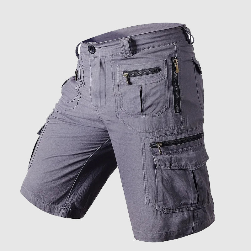 Herren Knie Lange Cargo Shorts | Mehreren Taschen-Men Short-Kremer Mode