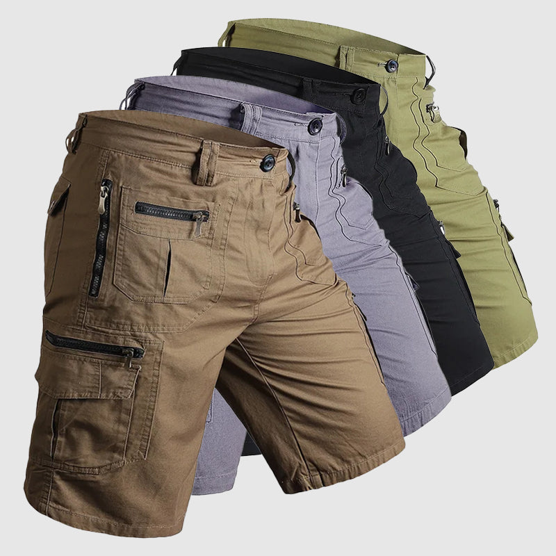 Herren Knie Lange Cargo Shorts | Mehreren Taschen-Men Short-Kremer Mode
