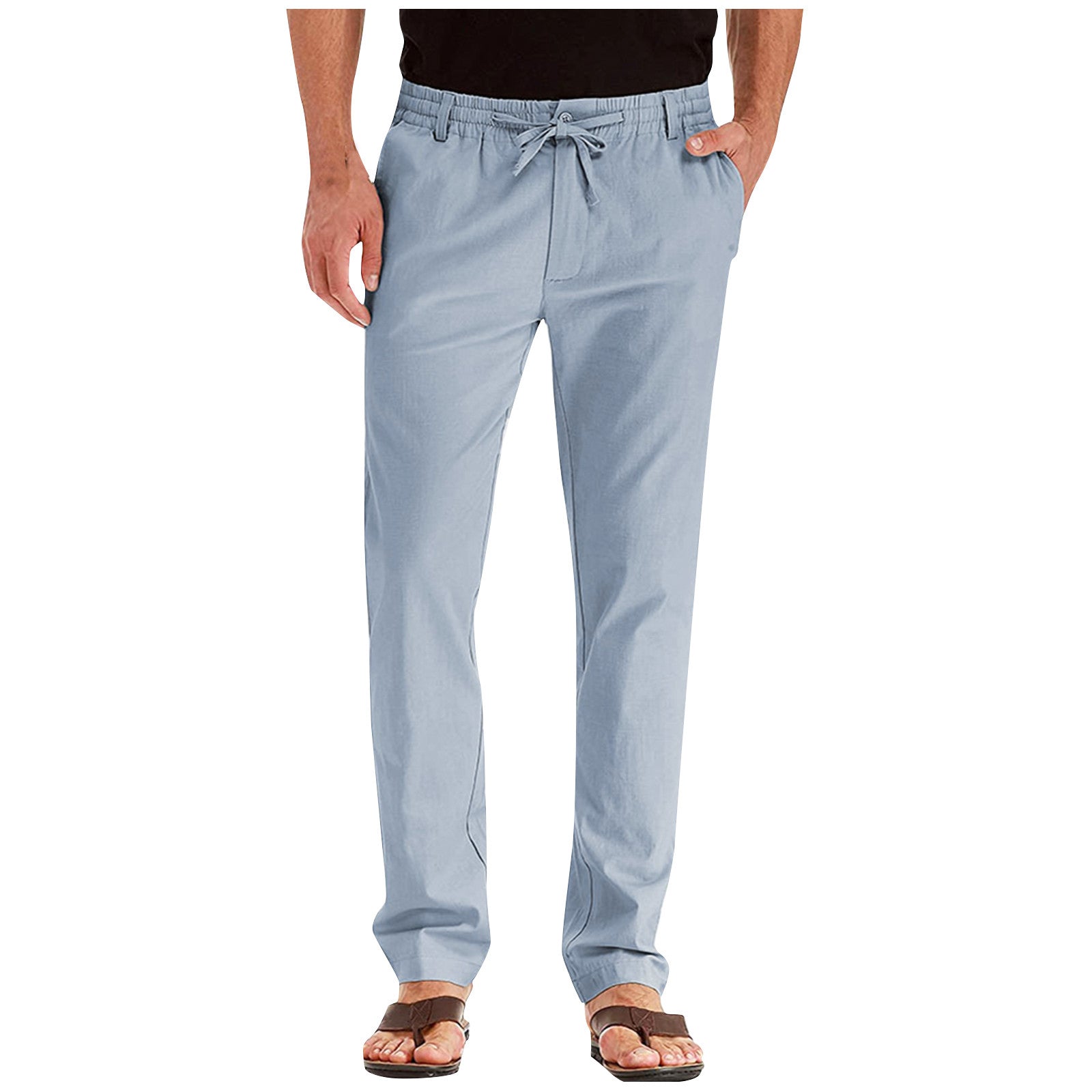 Herren Kordelzug Freizeit Hose | Gerades Bein-Men Pants-Kremer Mode