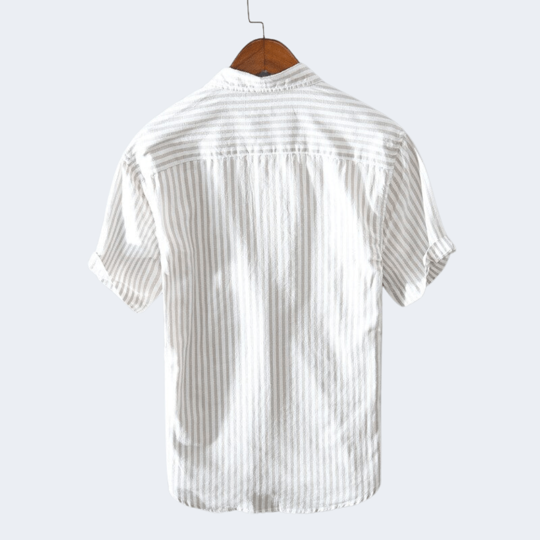 Herren Lässig Gestreift Sommer Hemd | Kurzarm-Men Shirt-Kremer Mode