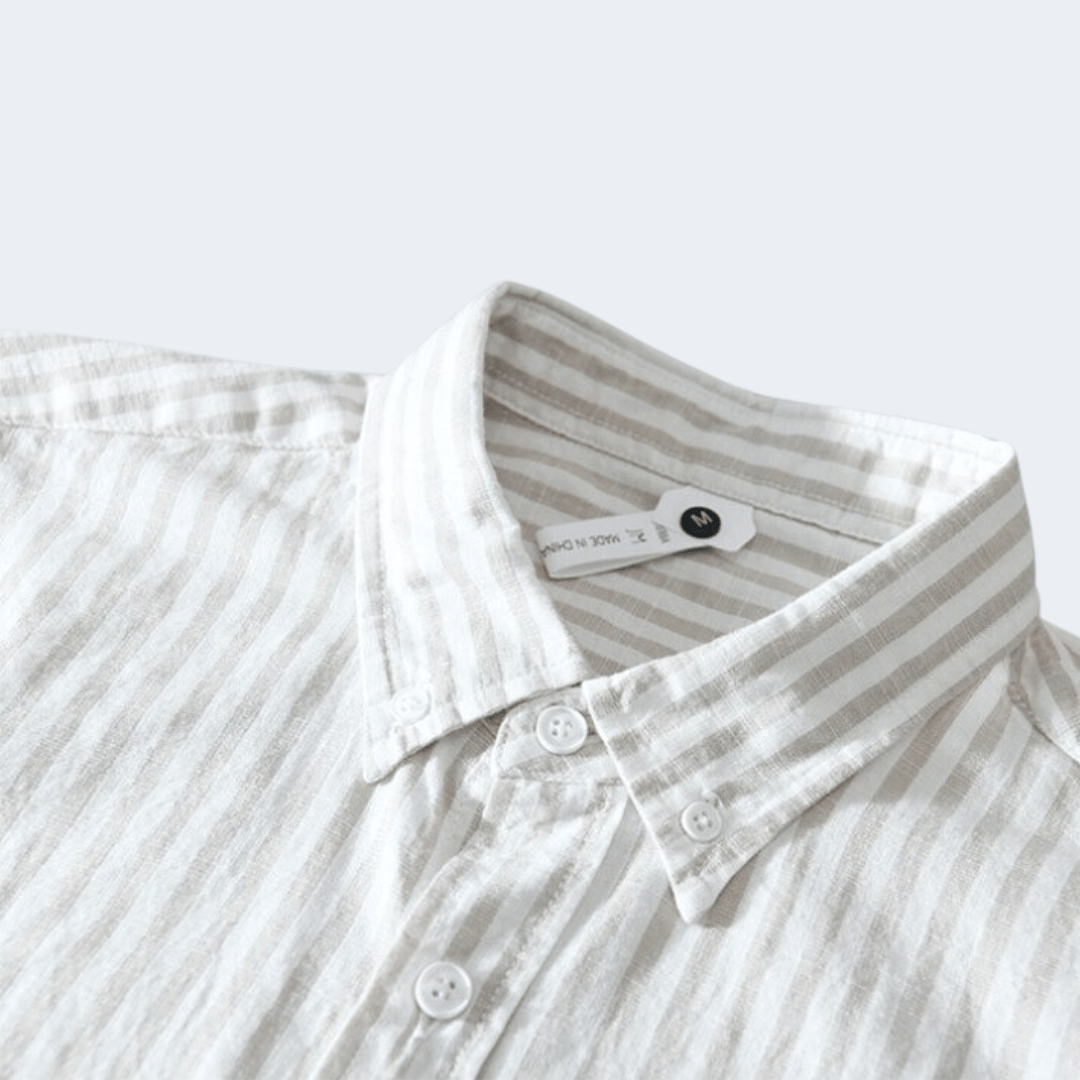 Herren Lässig Gestreift Sommer Hemd | Kurzarm-Men Shirt-Kremer Mode
