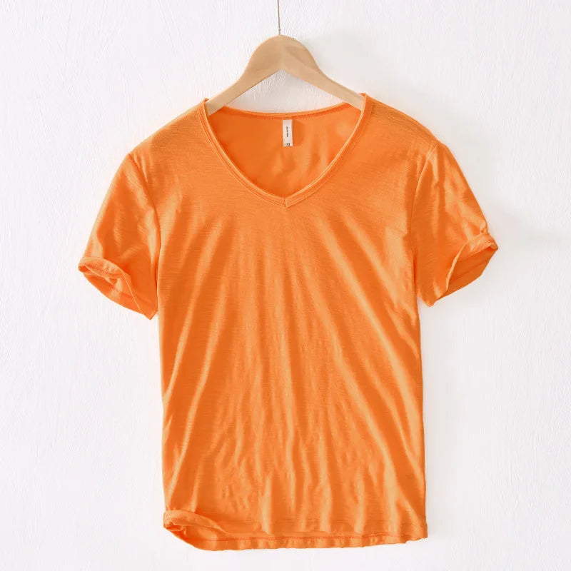 Herren Lässig V-Ausschnitt T-Shirt | Sommer-Men T-Shirt-Kremer Mode