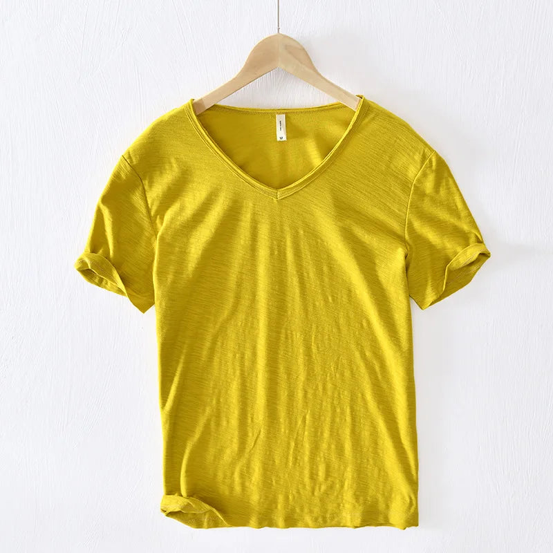 Herren Lässig V-Ausschnitt T-Shirt | Sommer-Men T-Shirt-Kremer Mode