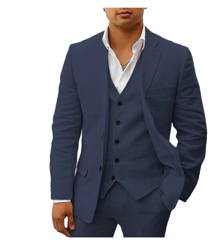 Herren Maßgeschneiderter Dreiteiliger Hochzeitsgast-Anzug | Klassisch-Men Set-Kremer Mode