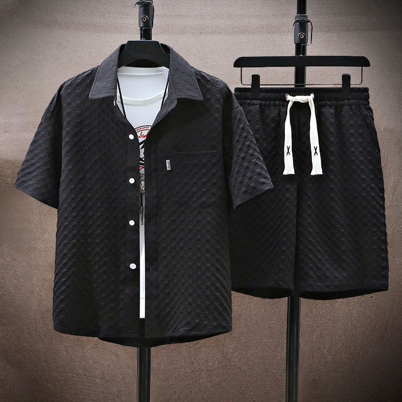 Herren Modisch Stylisch Poloshirt und Shorts Set | 2-teilig-Men Set-Kremer Mode