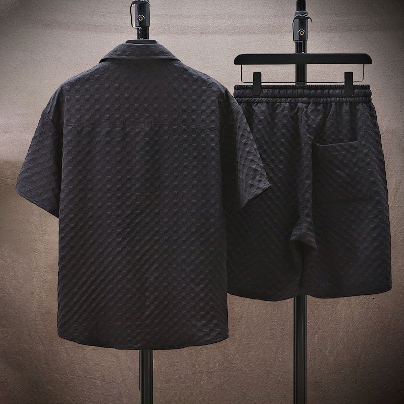 Herren Modisch Stylisch Poloshirt und Shorts Set | 2-teilig-Men Set-Kremer Mode