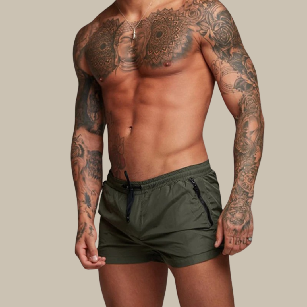 Herren Reißverschlusstaschen Bade Kurze Hosen | Kordelzug-Men Swimwear-Kremer Mode