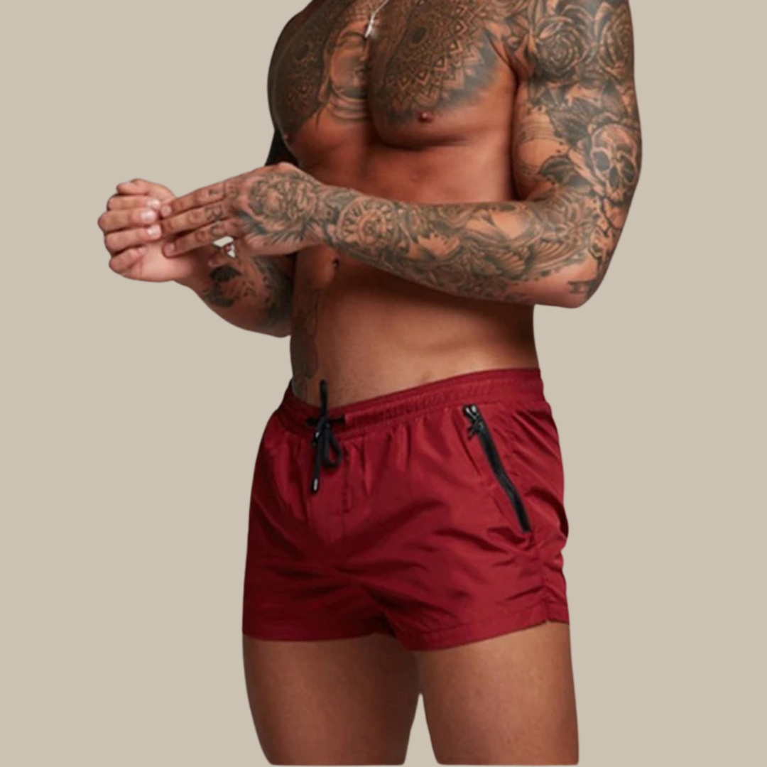Herren Reißverschlusstaschen Bade Kurze Hosen | Kordelzug-Men Swimwear-Kremer Mode