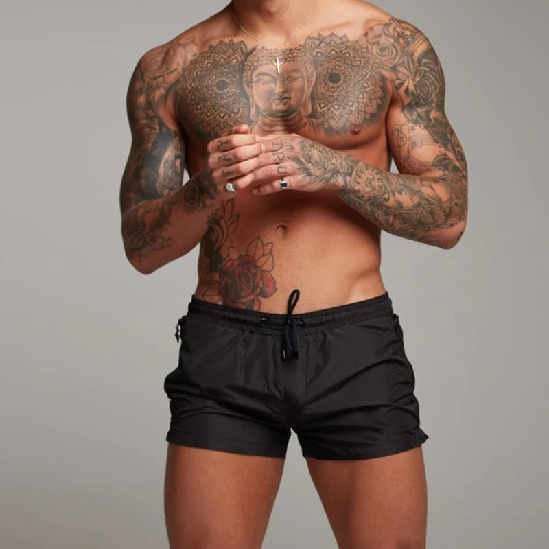 Herren Reißverschlusstaschen Bade Kurze Hosen | Kordelzug-Men Swimwear-Kremer Mode