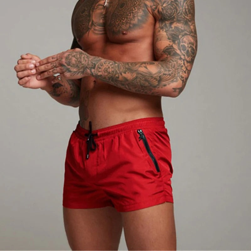 Herren Reißverschlusstaschen Bade Kurze Hosen | Kordelzug-Men Swimwear-Kremer Mode