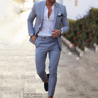 Herren Schlanke Passform 2-Teilig Hochzeit Gast Anzug Set | Lässig-Men Set-Kremer Mode