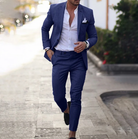 Herren Schlanke Passform 2-Teilig Hochzeit Gast Anzug Set | Lässig-Men Set-Kremer Mode