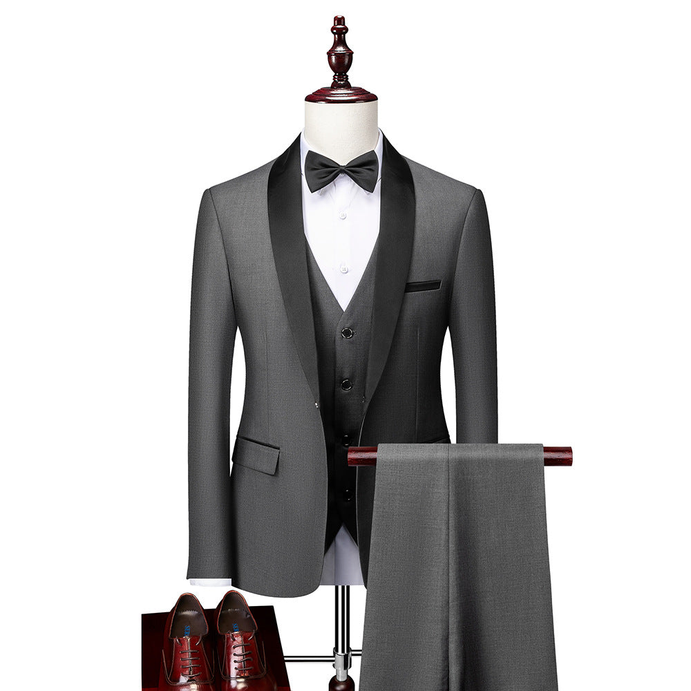 Herren Schlanke Passform Hochzeitsgast Anzug Set | Klassisch-Men Set-Kremer Mode