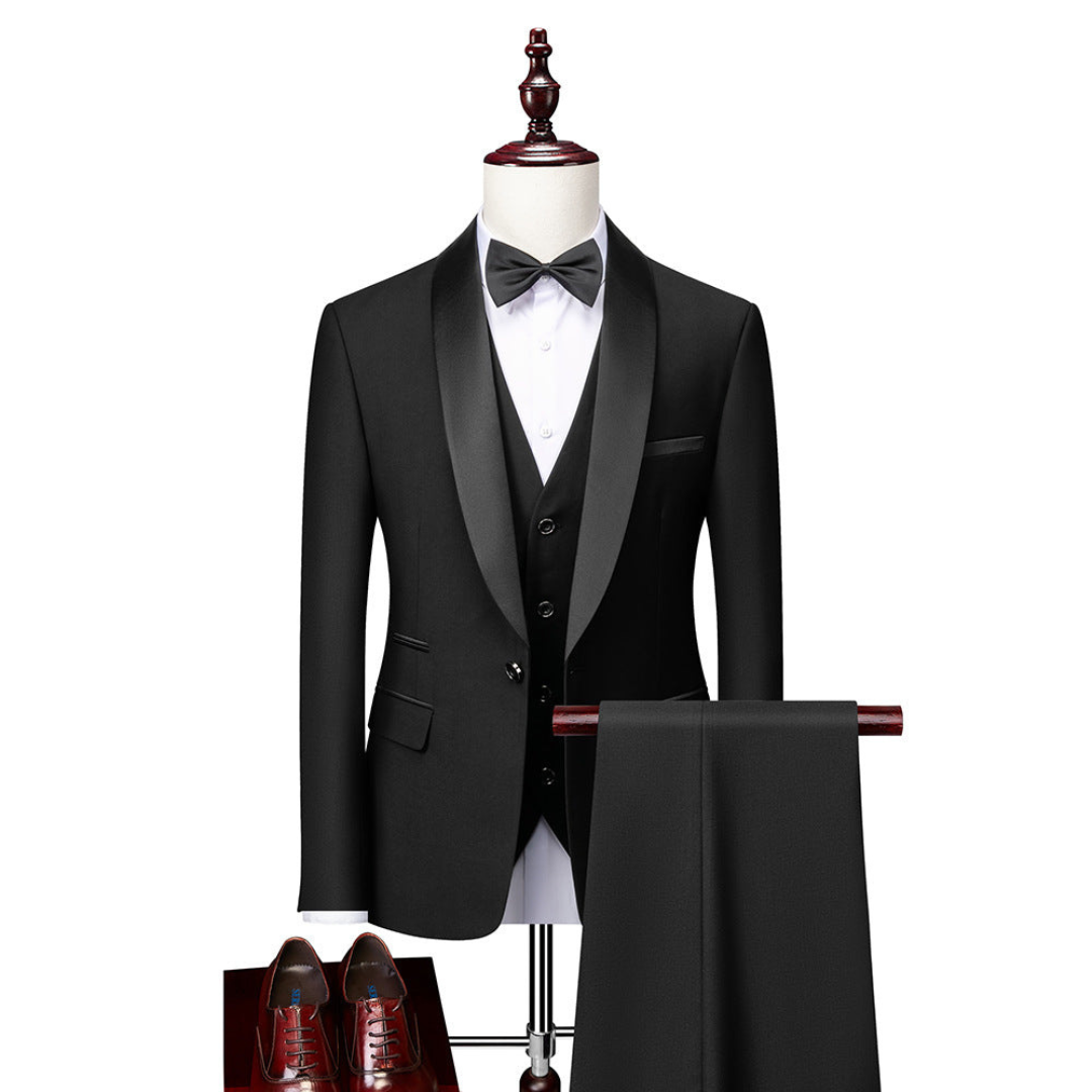 Herren Schlanke Passform Hochzeitsgast Anzug Set | Klassisch-Men Set-Kremer Mode