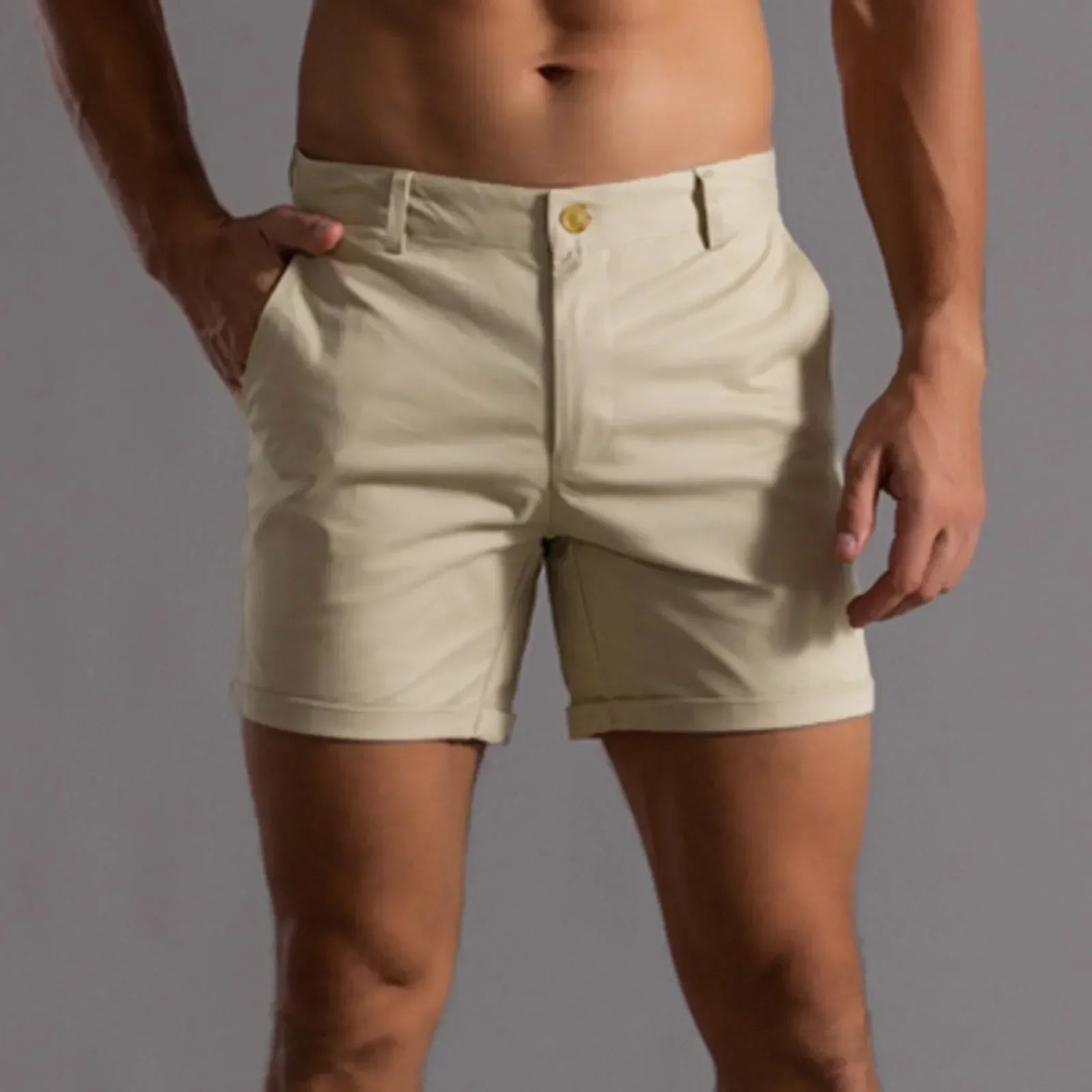 Herren Schlanke Passform Sommer Kurze Hosen | Lässig-Men Shorts-Kremer Mode