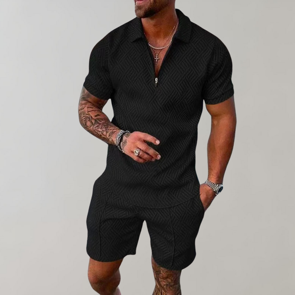 Herren Sommer Hemd Und Short Set | 2 Stück-Men Set-Kremer Mode