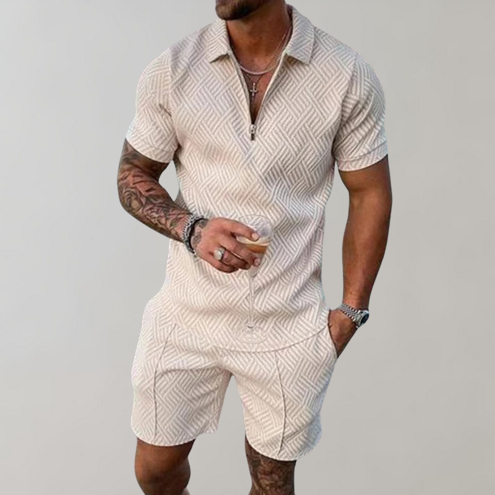 Herren Sommer Hemd Und Short Set | 2 Stück-Men Set-Kremer Mode