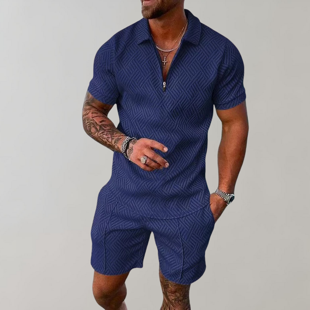 Herren Sommer Hemd Und Short Set | 2 Stück-Men Set-Kremer Mode