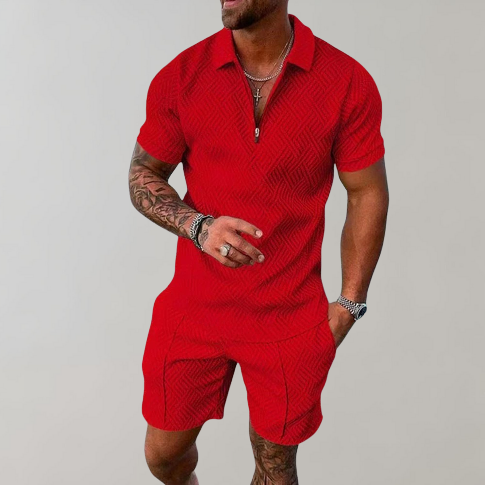 Herren Sommer Hemd Und Short Set | 2 Stück-Men Set-Kremer Mode