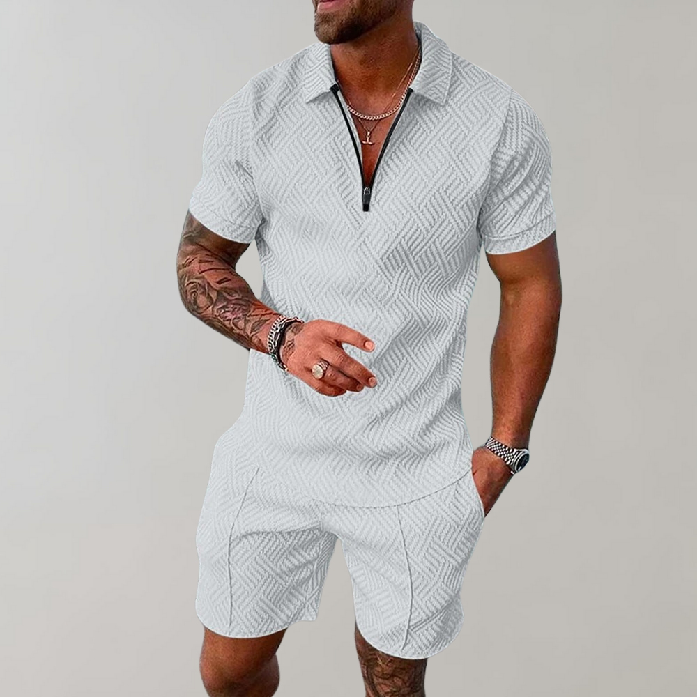 Herren Sommer Hemd Und Short Set | 2 Stück-Men Set-Kremer Mode