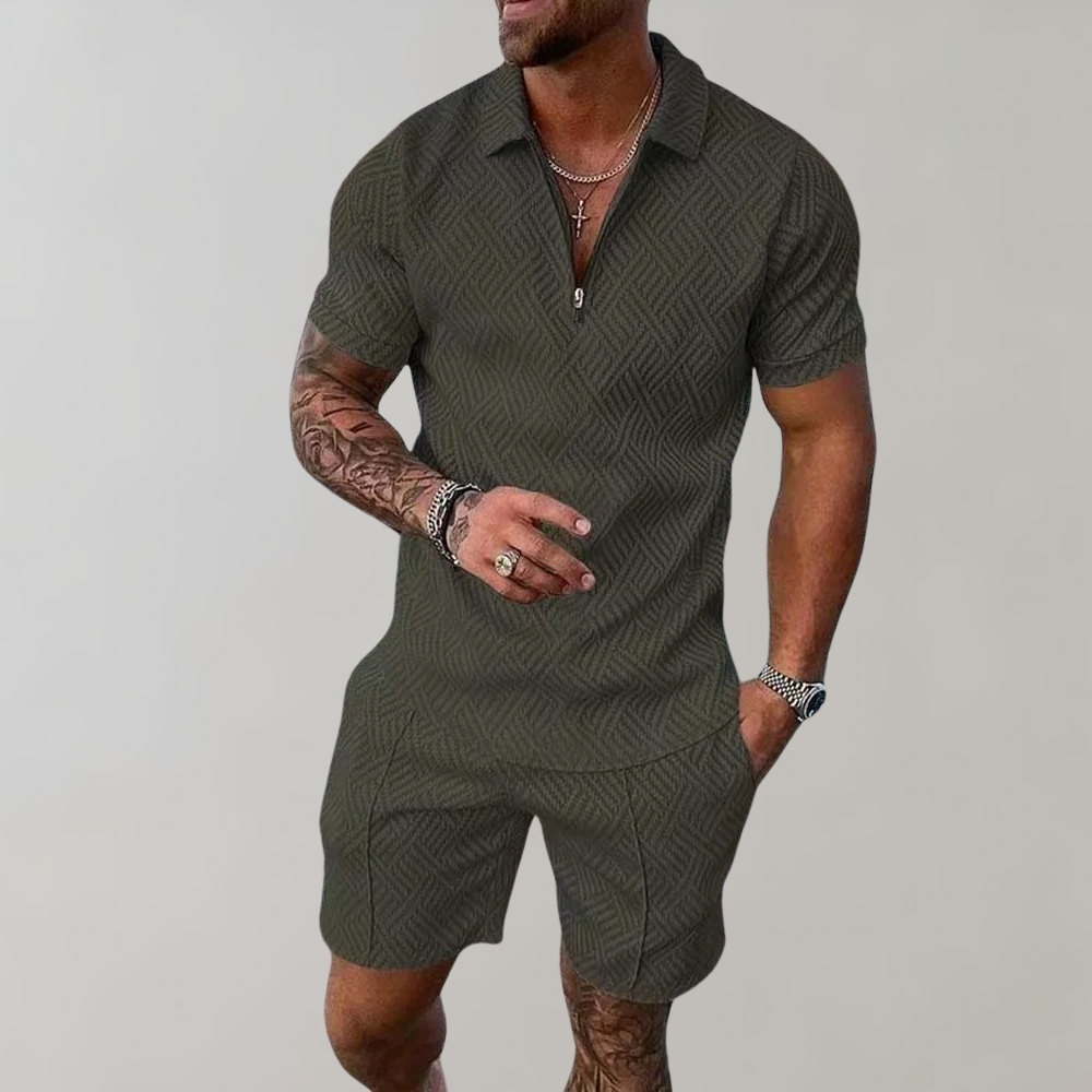 Herren Sommer Hemd Und Short Set | 2 Stück-Men Set-Kremer Mode