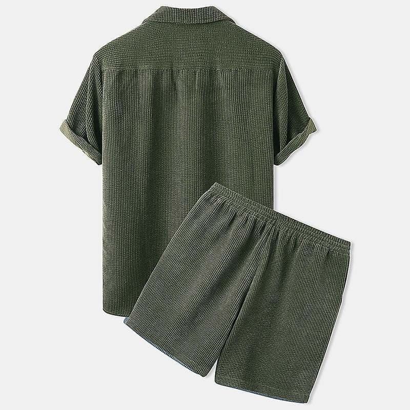 Herren Sommer Lässig Hemd Und Shorts Set | Zweiteilig-Men Set-Kremer Mode