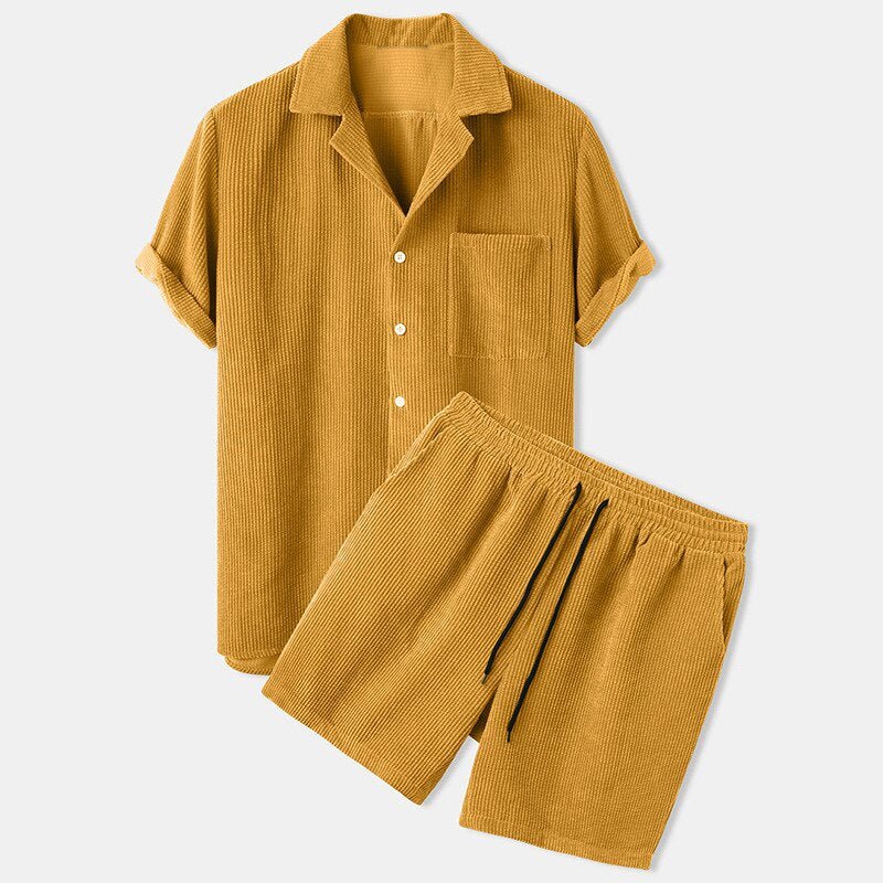 Herren Sommer Lässig Hemd Und Shorts Set | Zweiteilig-Men Set-Kremer Mode