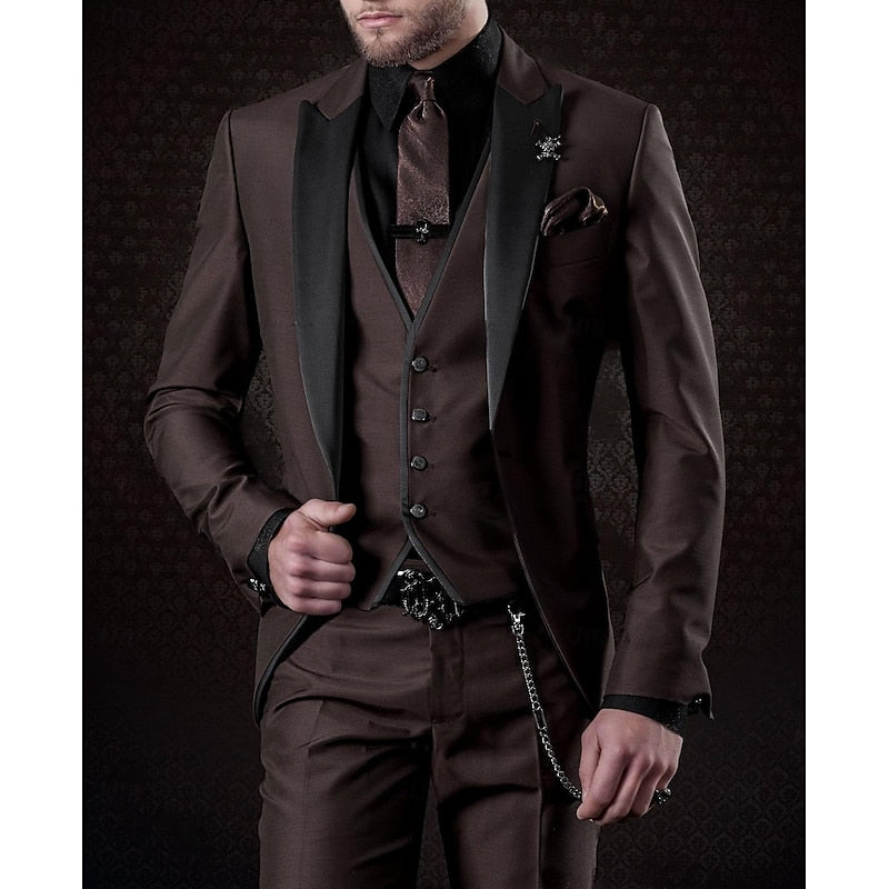 Herren Stilvolle Dreiteilige Hochzeitgast Anzug Set | Moderne-Men Set-Kremer Mode