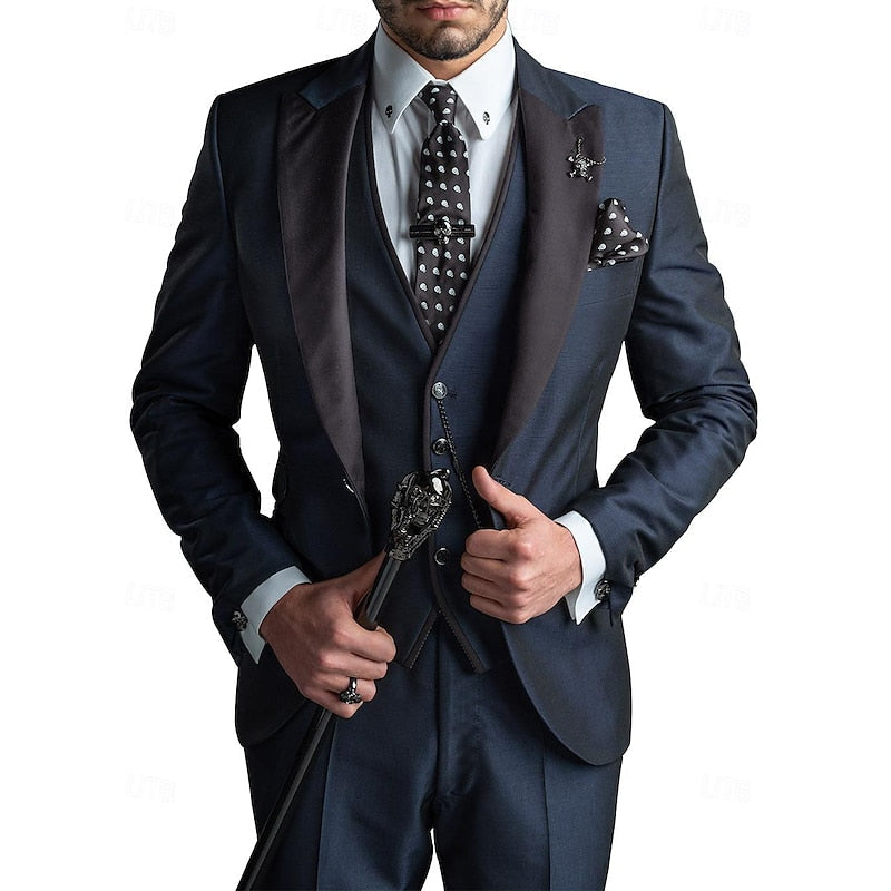Herren Stilvolle Dreiteilige Hochzeitgast Anzug Set | Moderne-Men Set-Kremer Mode